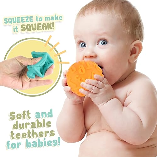 Miniatura 4 de Bloques y bolas de bebé de 6 a 12 meses en adelante bloque de construcción suave de 18 unidades juguetes apilables para niños pequeños juguete