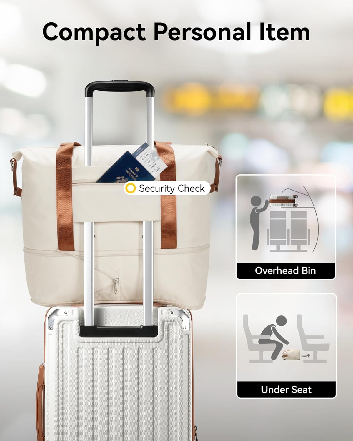 LUGGEX Carry On Luggage Sets 3 Piece, PC Expandable Hardshell Luggage with Spinner Wheels, Brown Black