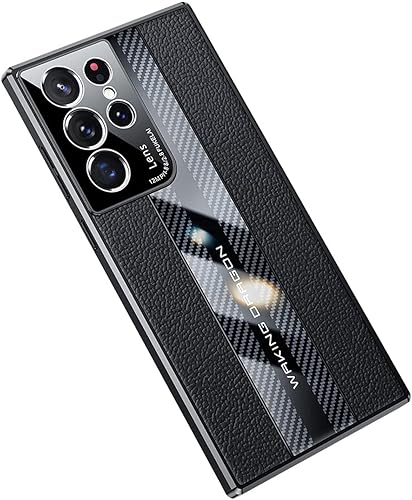 Funda para Samsung Galaxy S23 Ultra Slim TPU de fibra de carbono y silicona de cuero para compatible con s23Ultra 6.8 pulgadas 5G 2023 protección de