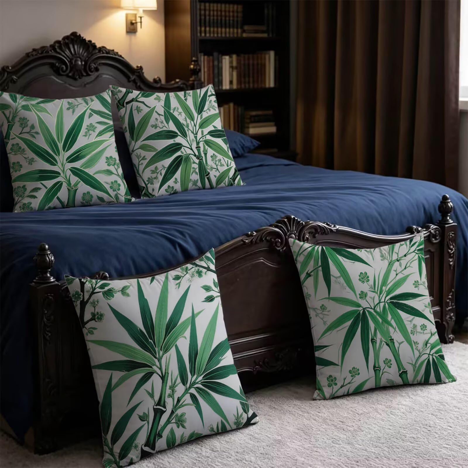 Federe Cuscini Letto 55x55cm Federe Copricuscini Divano Semplice THDZ-0805 | Outdoor Federe Copricuscini Divano Verde 4 Pack Morbido Resistente Attraente Decorazioni per Letto Divano Regalo Donna