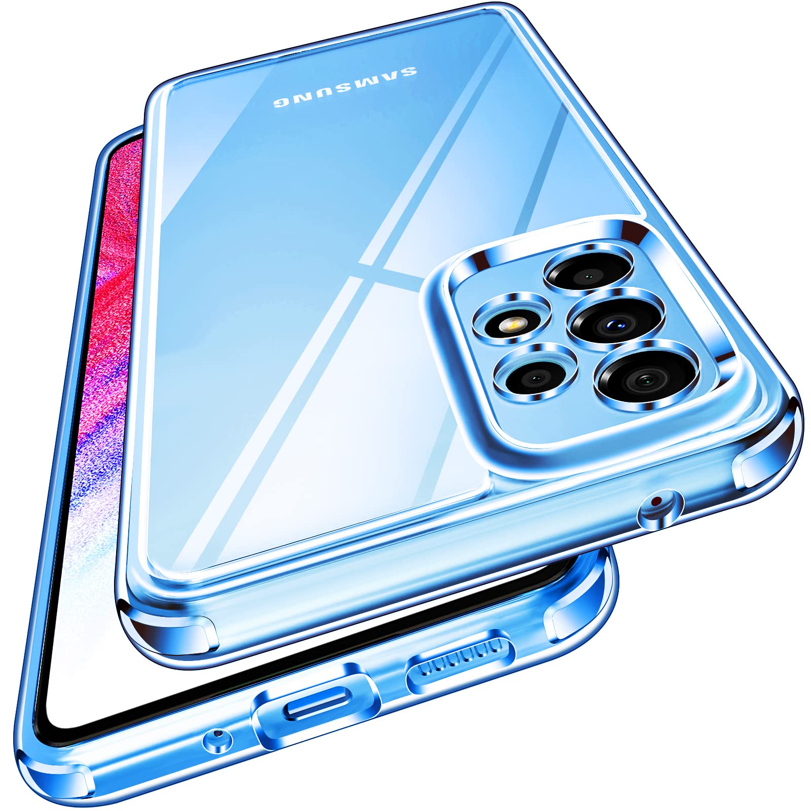 iVoler Anti Ingiallimento Chiaro Cover per Samsung Galaxy A53 5G, [Protezione Fotocamera] Trasparente Sottile Antiurto Custodia Case con Paraurti Assorbimento degli urti