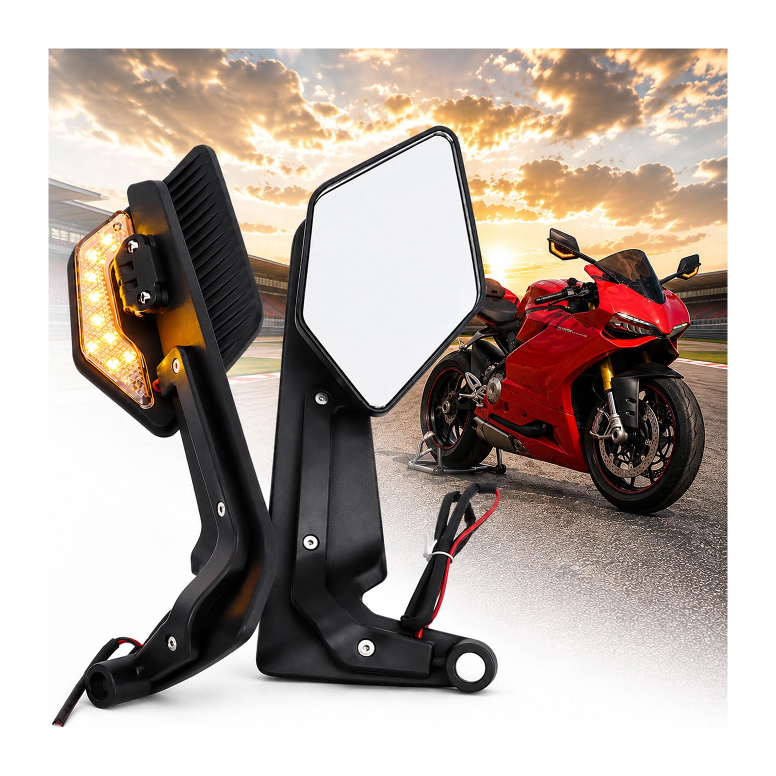 Retrovisores con luz de ala para Gogoro Viva en trayectos urbanos