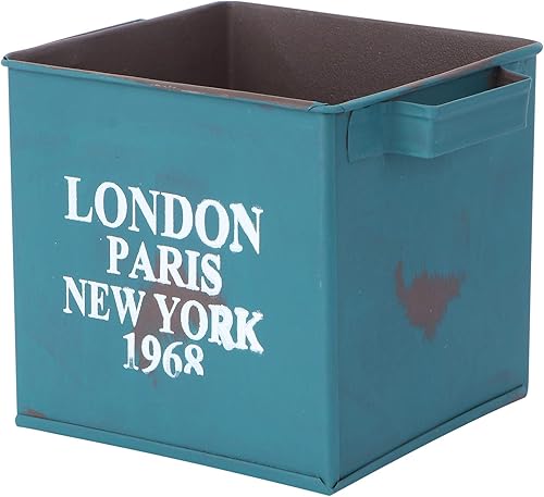 Hemoton Jarrón de metal para decoración de boda, jarrón de hierro desgastado y elegante, jarrón galvanizado vintage, jarrón cuadrado rústico para