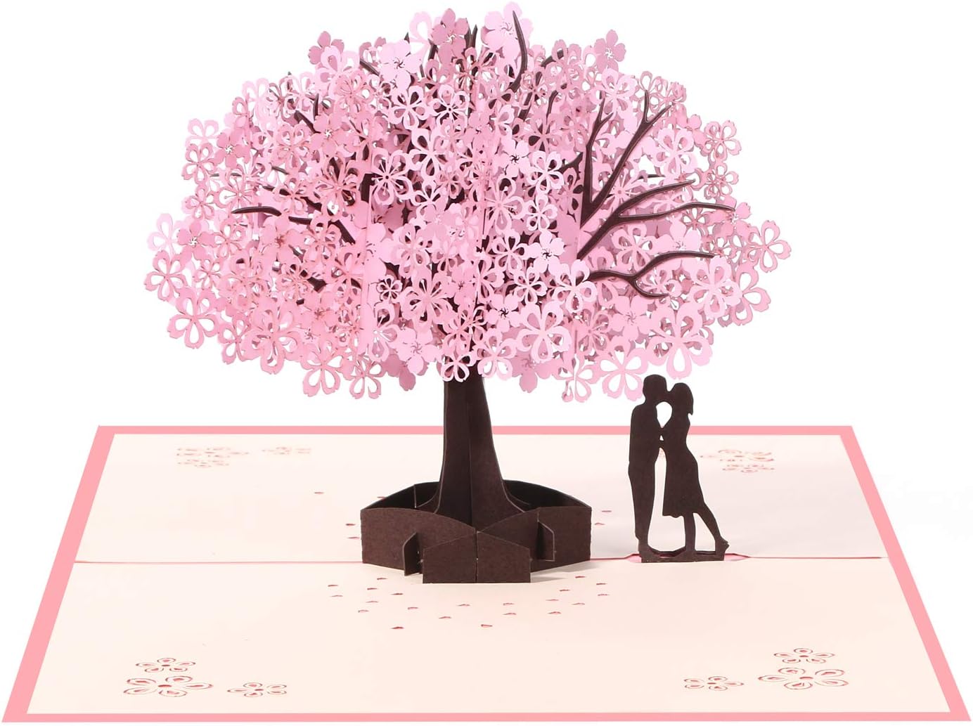 Vicloon 3D Card, Pop Up Card with Romantic Lovers Under Cherry Tree, Mother's Day Anniversary Valentine's Day Wedding Greeting for Wife Husband Girlfriend Bride and Mother