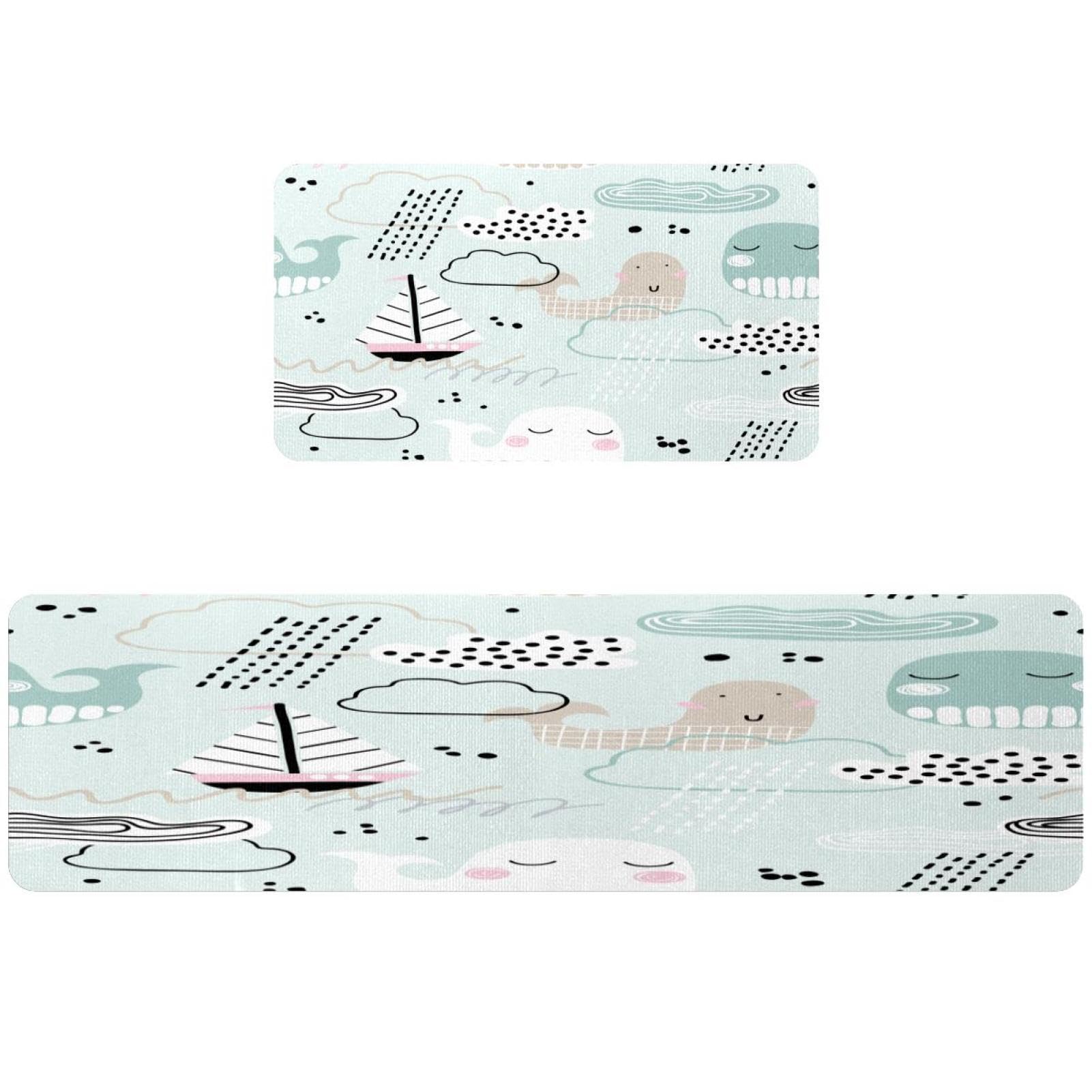 Tapete de cocina VAPOKF de 2 piezas lavable antideslizante y absorbente