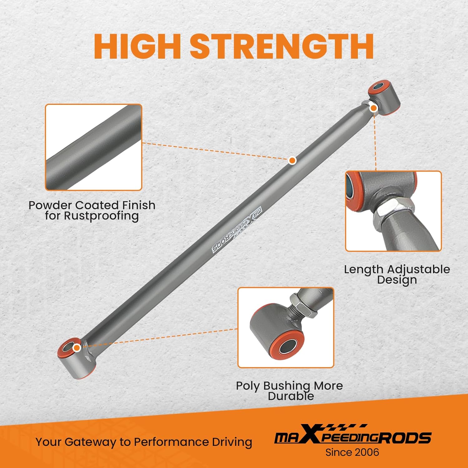 maXpeedingrods Parallel 4 Link Kit W/Panhard Bar, Universal Suspension Links For Trucks Classic Cars Rat Rods Hot Rods, Silver Gray