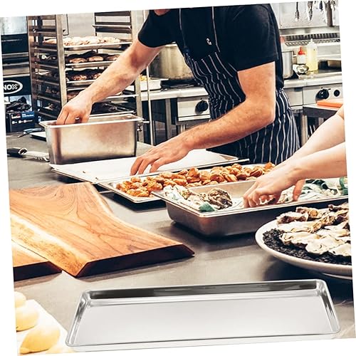 Miniatura 4 de FELTECHELECTR Plato de fideos de arroz de acero inoxidable Recipientes de pizza Contenedores de frutas Bandeja de pastel de galletas Bandeja