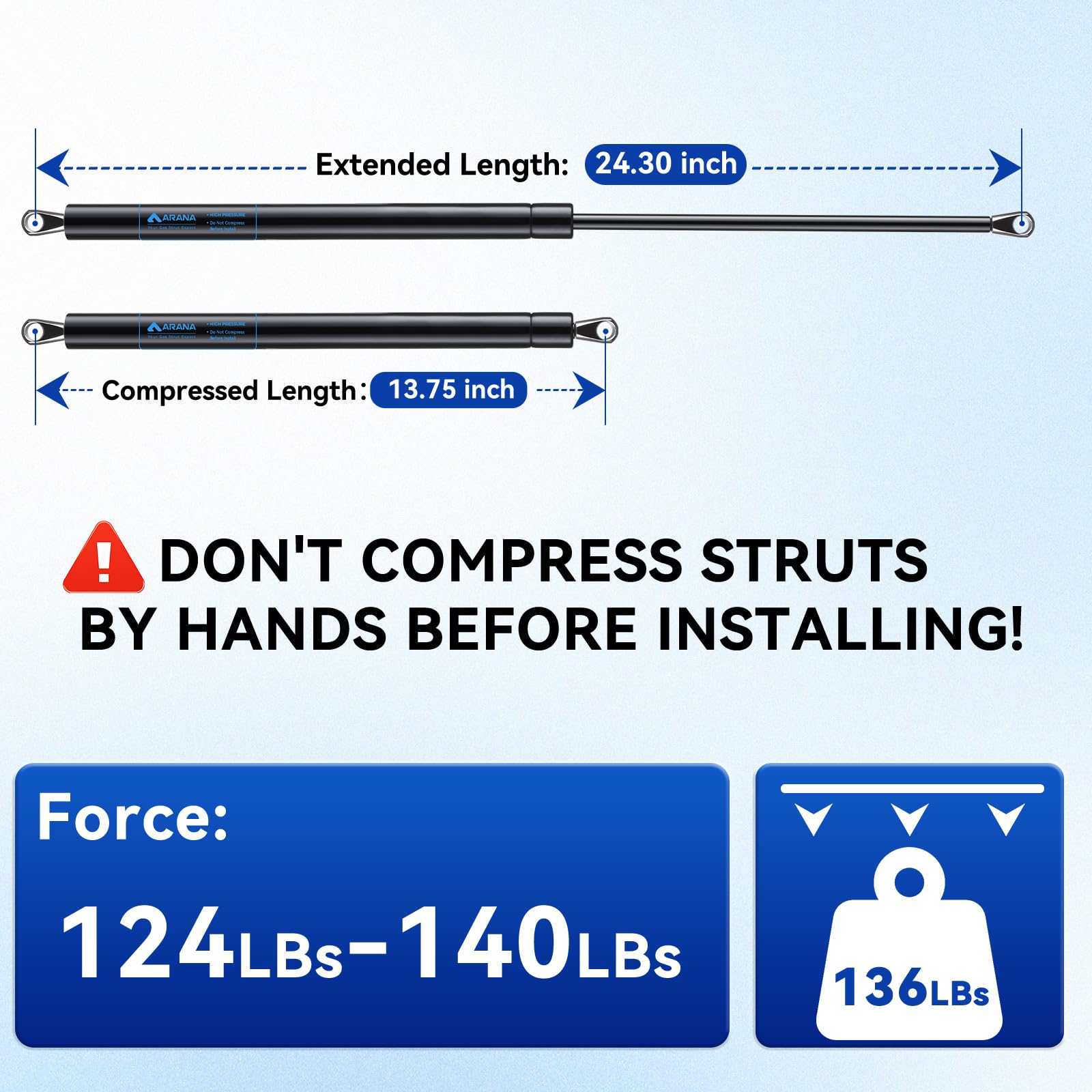 Amazon.com: ARANA 260282 RV Awning Gas Struts, 24 inch Gas