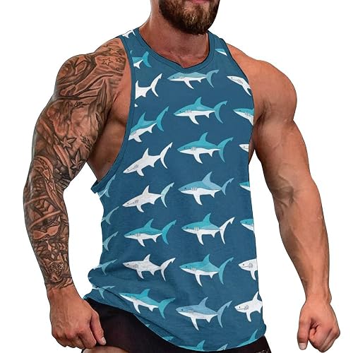 Novelty Mens Hawaiian Tank Tops Tropical Print Muscle Tank Summer