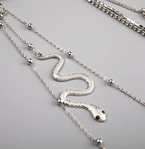 Miniatura 9 de NICEIGHT Cadenas de muslo para mujer 8 cadenas de pierna para mujeres adolescentes niñas cadena de pierna de serpiente cadena de cuerpo en capas
