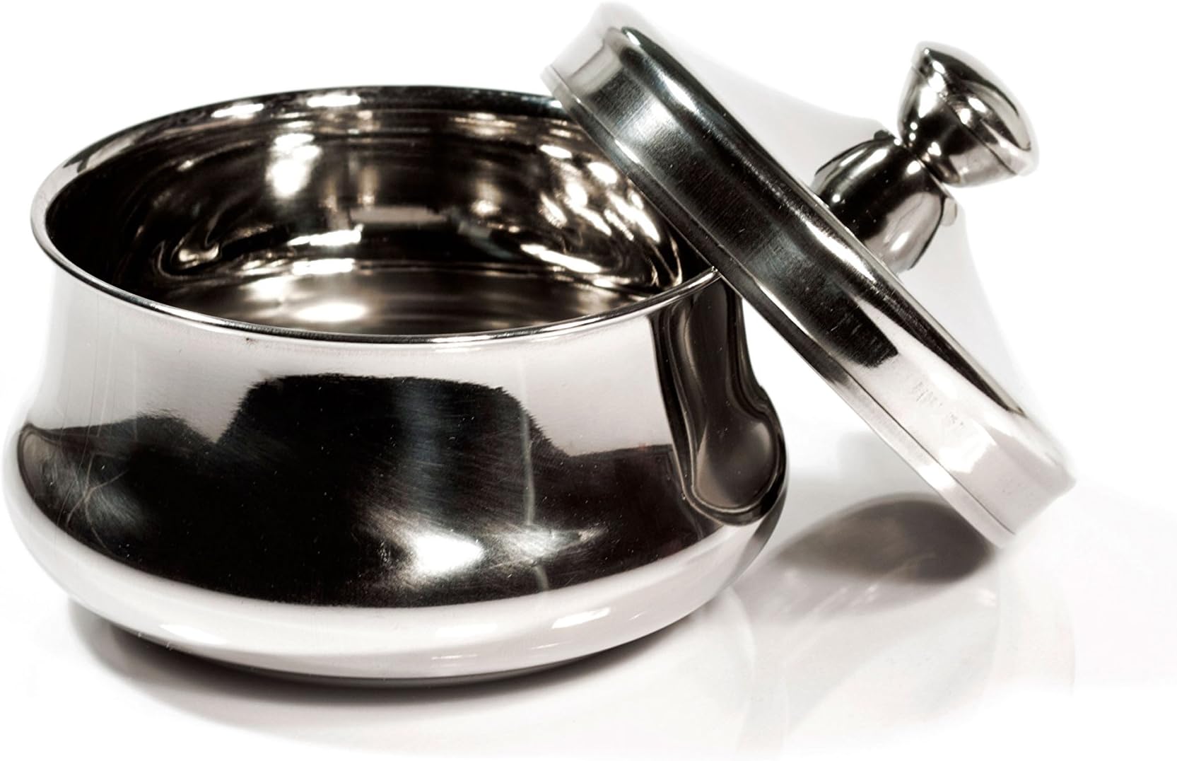 Shaving bowl ELEGANT stainless steel with lid