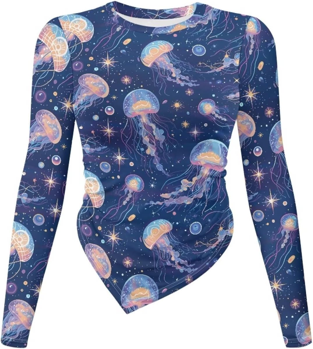 Long Sleeve Shirts for Women Round Neck Lightweight Shirts Thermal Slim Workout Underwear Tops for Winter S-L