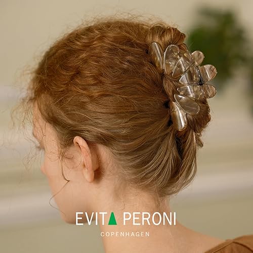 Miniatura 5 de EVITA PERONI Pinzas grandes para el pelo con diseño de flores, pinzas grandes para cabello grueso, lindas horquillas antideslizantes y de sujeción