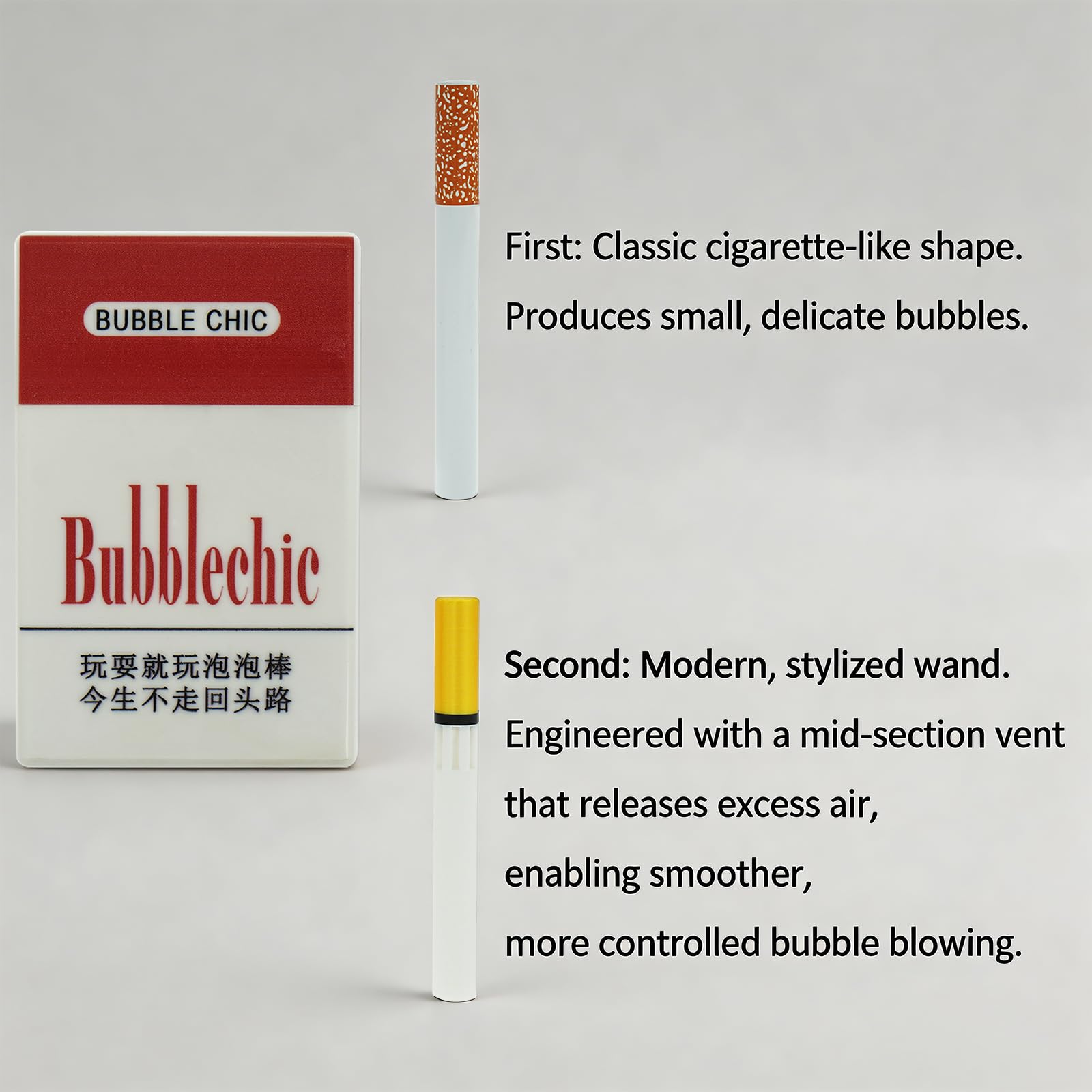Amazon.com: Zeetain Bubble Cigarette Pack – Realistic Fake Cigarette Bubble  Blower with Bubble Solution, Mini Cigarette Bubbles Maker for Stress  Relief, Fun Party Gift for Adults : Toys & Games
