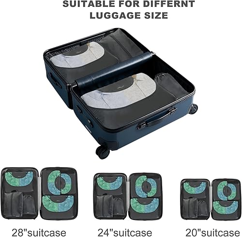 Miniatura 5 de MOSISO Juego de 6 cubos de embalaje para artículos esenciales de viaje, juego de bolsas organizadoras de maleta para equipaje, accesorios de viaje