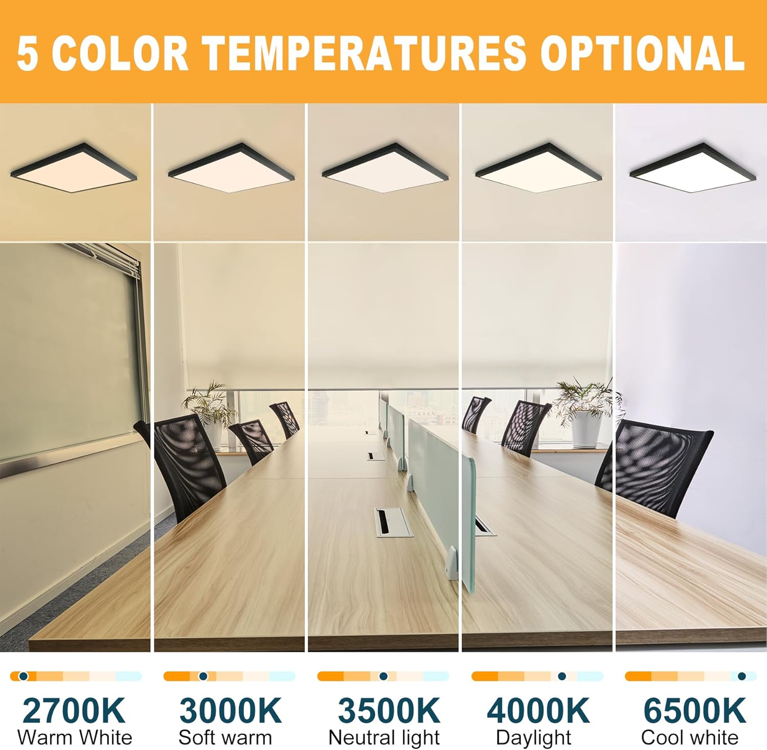 GT-Lite 2 Pack 2x2 Feet 4200 LM LED Flat Panel, Black Trim Flush Mount Drop Ceiling Light 5 CCT, 3 Level Dim,CRI 90 for Home and Office
