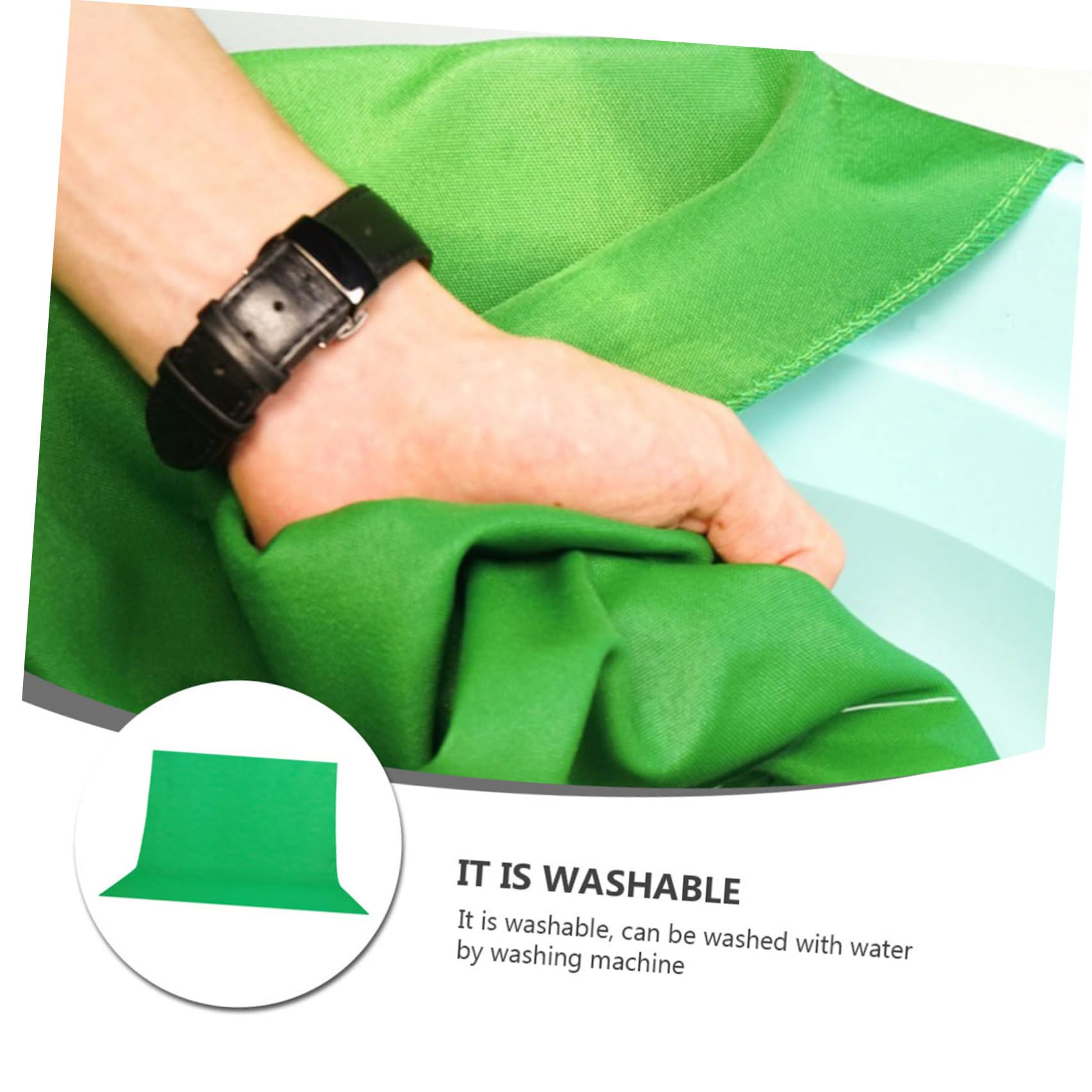 Artibetter Fondo de Fotografía Verde de 2.1x1.6m de Tela Muselina Lavable para Grabación y Tutoriales de Belleza Función de Posprocesamiento Mate