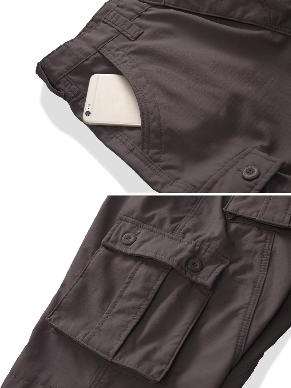 TRGPSG Men's Fleece Lined Hiking Pants Camo Ski Pants Outdoor Ripstop Winter Casual Cargo Pants with 8 Pockets - Image 6