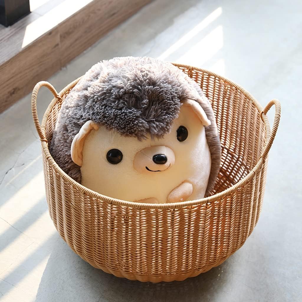 Dirty Clothes Basket Imitation Rattan Dirty Clothes Basket Hotel Bathroom Laundry Basket Dirty Clothes Storage Basket (Light Brown)