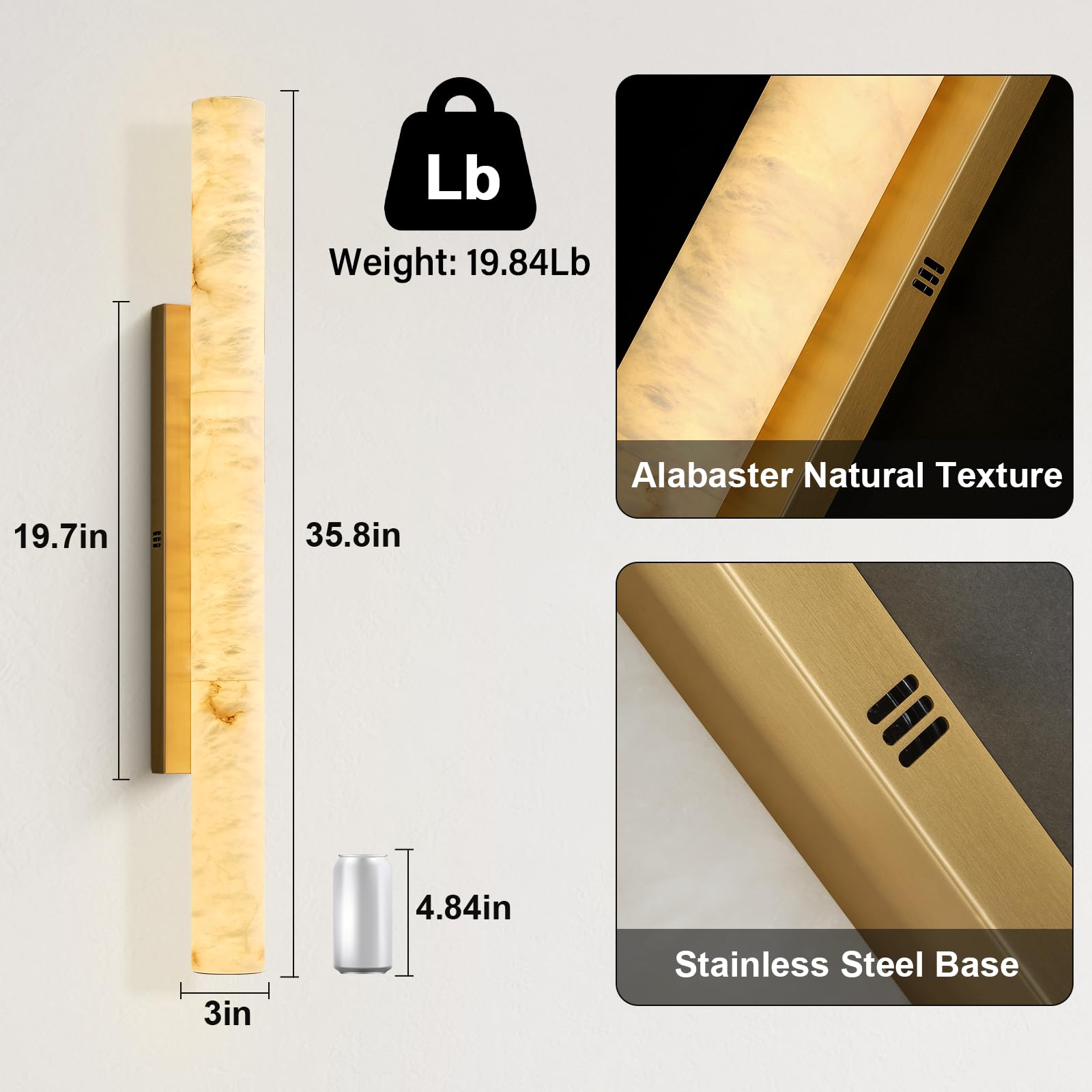 Natural Alabaster Wall Sconces, 36