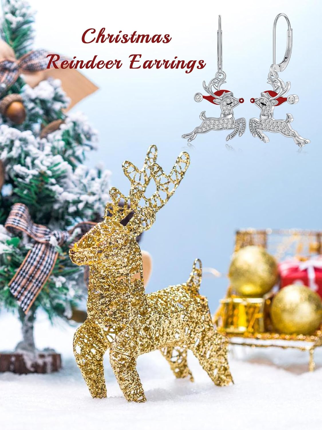 Christmas Earrings for Women 925 Sterling Silver Christmas Tree/Snowman/Snowflake/Penguin/Christmas Reindeer Dangle Earrings Winter Holiday Xmas Jewelry Birthday - Image 5