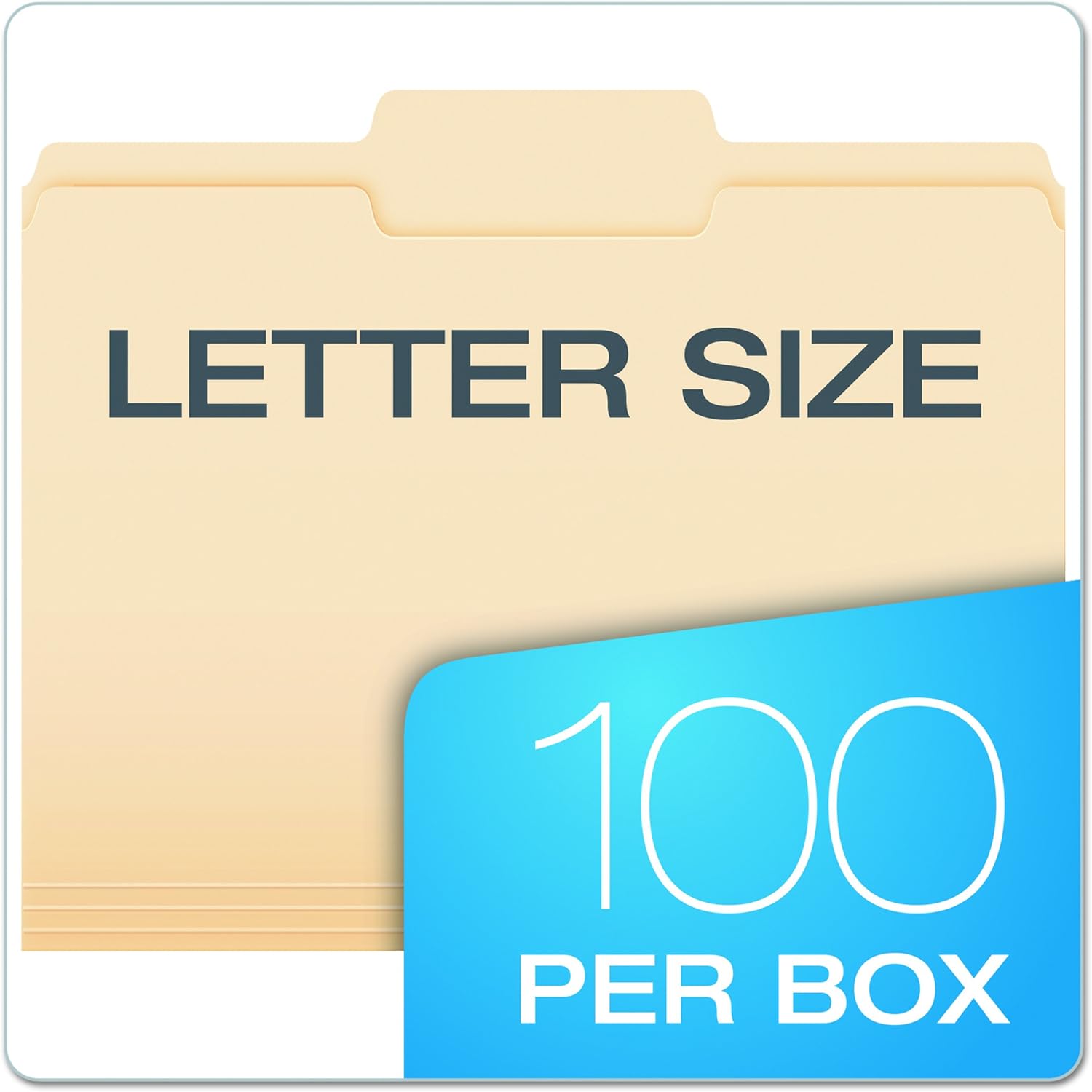 Pendaflex File Folders, Letter Size, Manila, 1/3 Cut, 100/BX (752 1/3-2) : Manila File Folders : Office Products