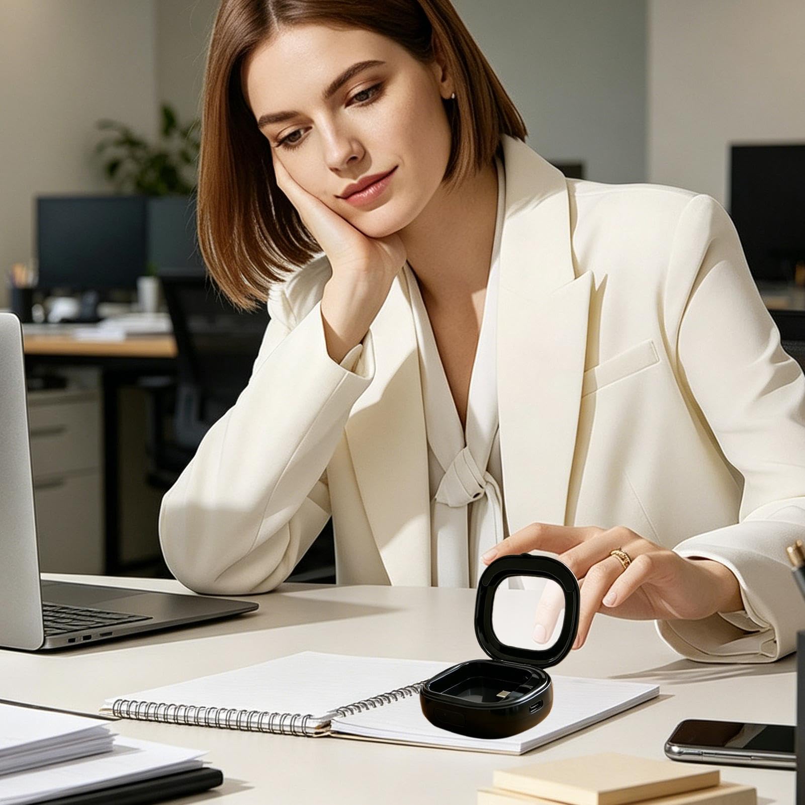 Dock Di Ricarica Anello Intelligente Con Coperchio Trasparente Display | Custodia Di Ricarica Wireless Per Smart Ring Per Viaggi Vacanze E Viaggio Di Lavoro Scuola Cas