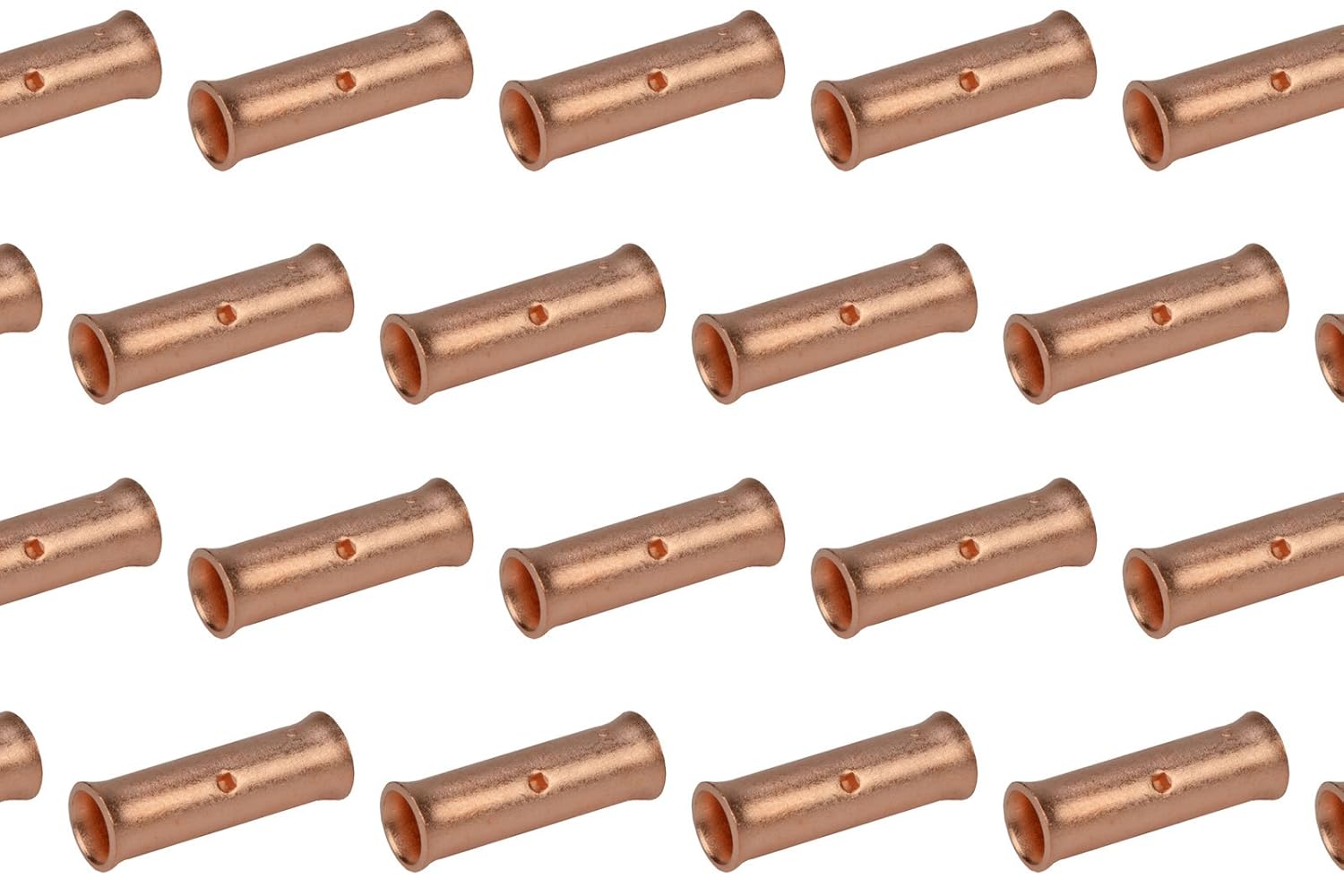 6 AWG TEMCo Butt Splice Connector Bare Copper Uninsulated Gauge. 100 Pack