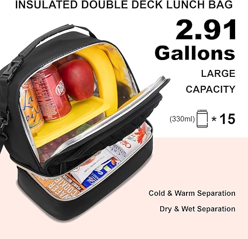 Miniatura 2 de Everfun Lonchera térmica para mujer, lonchera de doble cubierta, 15 latas, a prueba de fugas, portátil, reutilizable, hielera para el trabajo, color