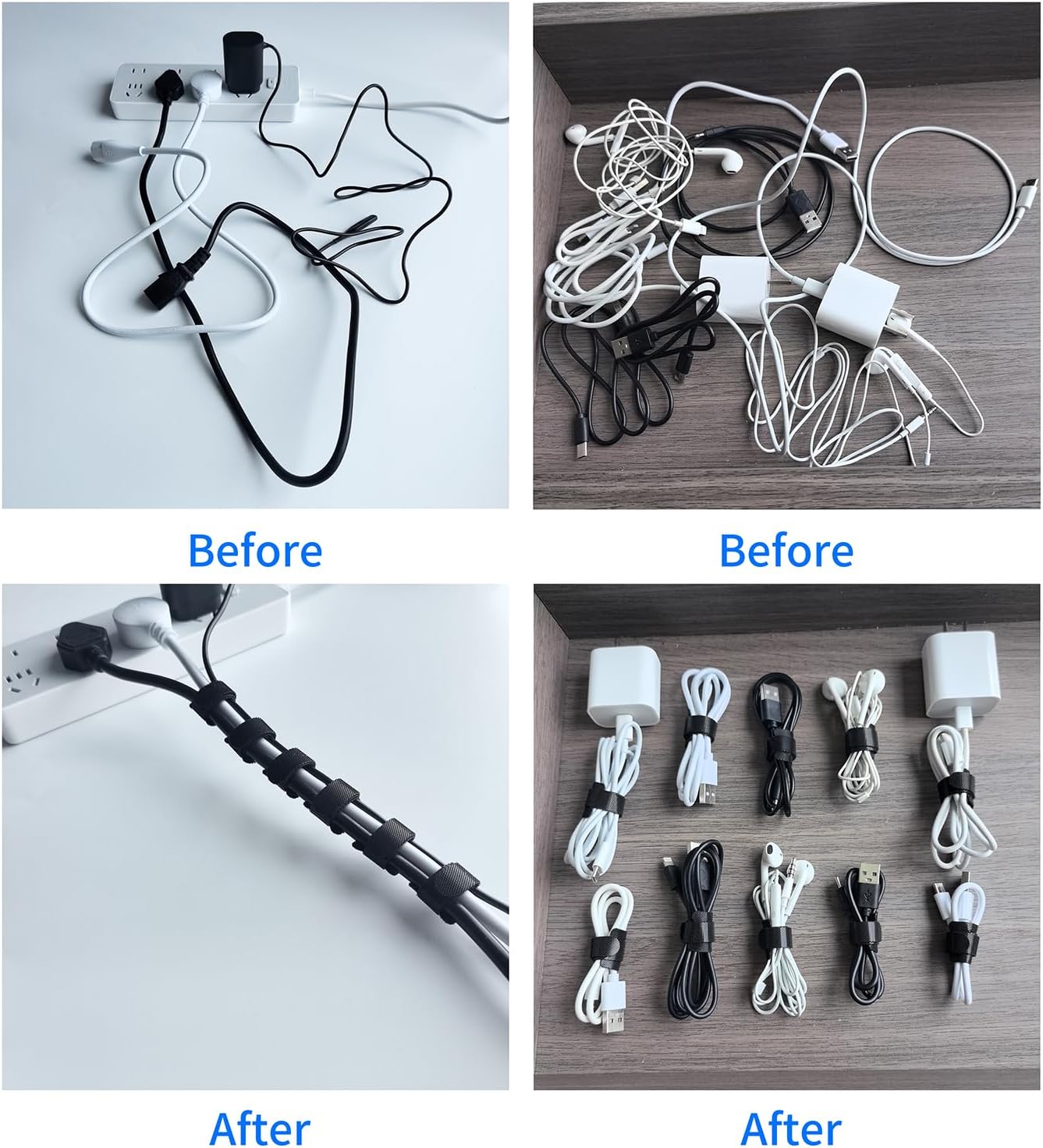 80 PCS 6 Inches Multi-Colour Reusable Cable Ties Cord Straps Multi-Purpose Wire Ties Cord Wrap Hook and Loop Organizer Cable Management,Adjustable Cord Ties for Organizing Home,Office,Data Centers