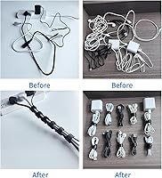 Vista 3 de 8 Inches Multi-Colour Reusable Cable Ties Cord Straps Multi-Purpose Wire Ties Cord Wrap Hook and Loop Organizer Cable Management,Adjustable Cord