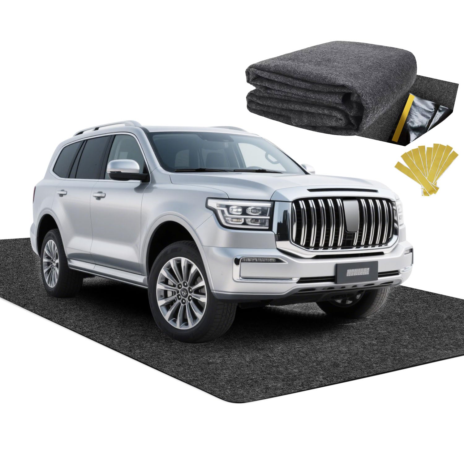 17'x7'45" heavy duty garage floor mat with adhesive backing - garage floor mats for under car? garage rugs and mats?oil & waterproof non-slip protective flooring for under cars