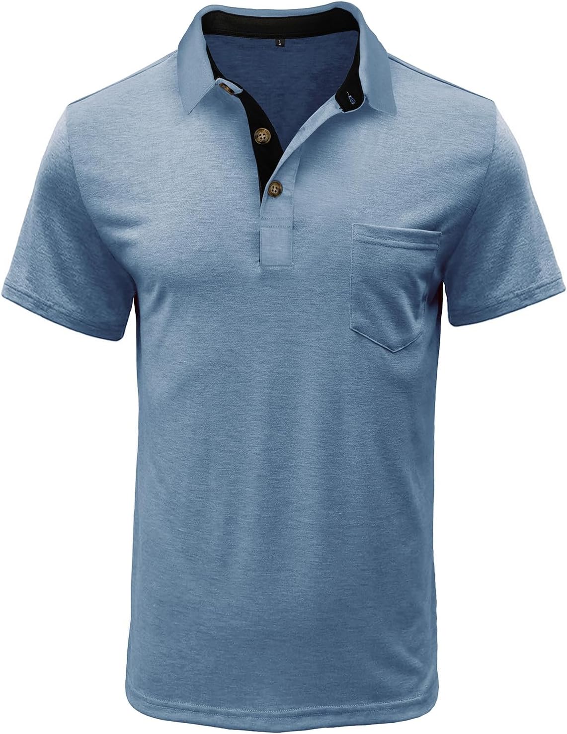 STTLZMC Men's Casual Polo Shirt Short Sleeve Classic Basic Tee Top Fashion Golf T-Shirt