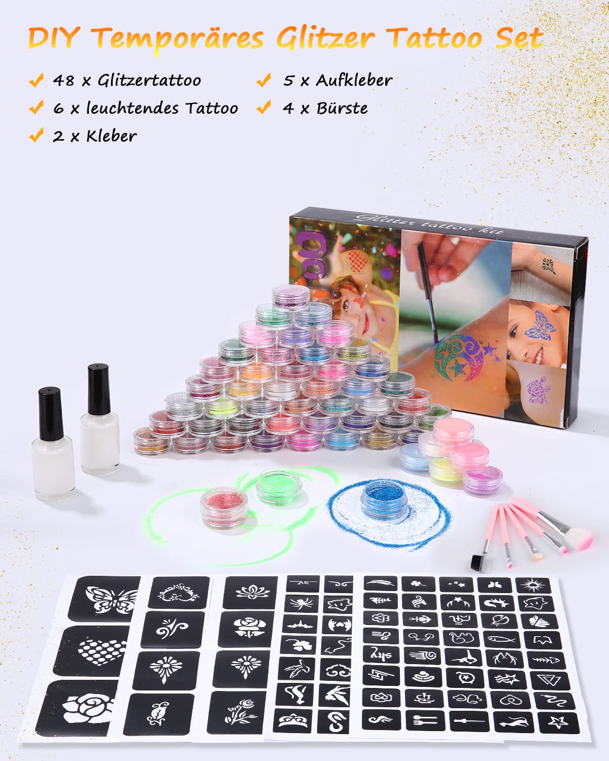 Lot De 200 Pochoirs Halloween - Pour Paillettes, Tatouages éphémères & Décoration Gâteaux