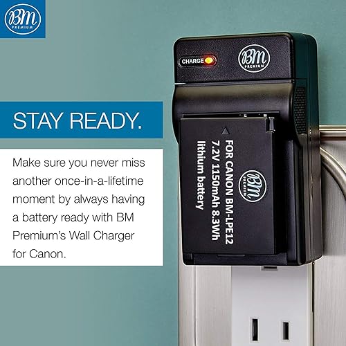 Miniatura 6 de BM Premium Kit de batería y cargador LP-E12 para cámaras Canon EOS-M, EOS M2, EOS M10, EOS M50, EOS M50 Mark II, EOS M100, EOS M200, SX70 HS, Rebel