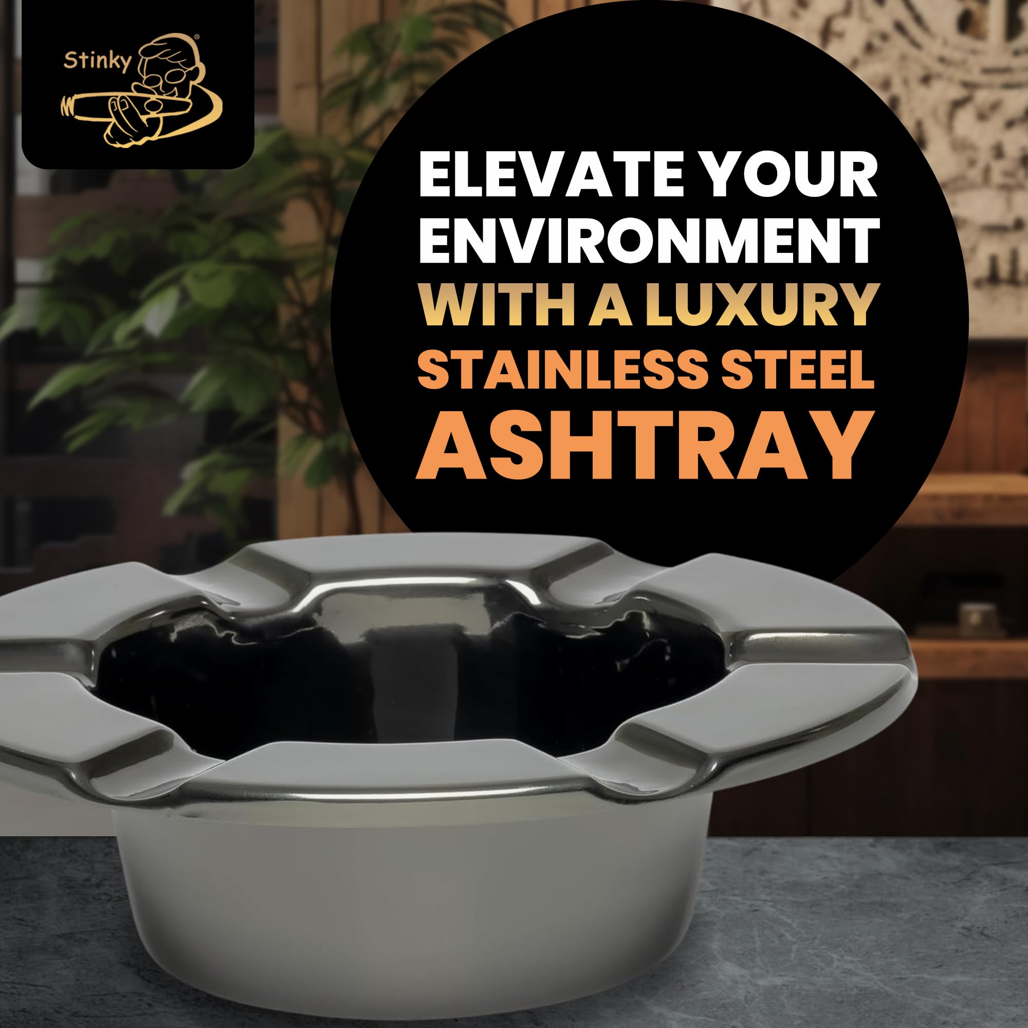 Amazon.com: Stinky Cigar One-Piece Ashtray - Durable Stainless