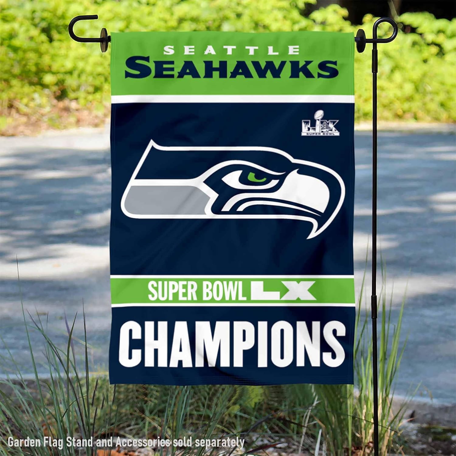 Seattle Seahawks Super Bowl LX Champions Yard Garden Banner Flag - Image 2