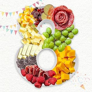 Charcuterie Cardboard Number Fillable Shaped Treat Decorative Box Anniversary Birthday Table Centerpiece (8 Style, 9inch)