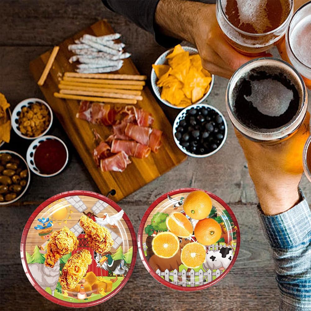 WERNNSAI Vaisselle De Fête Des Animaux De Ferme - Articles De Fête De