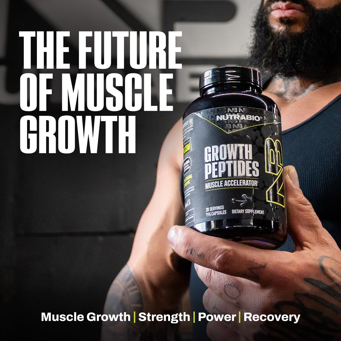 NutraBio Growth Peptides |Muscle Accelerator with DiLeucine & PeptiStrong | Peptides for Muscle Growth Men & Women- 28 Servings- 196 Capsules — Amazon image 9