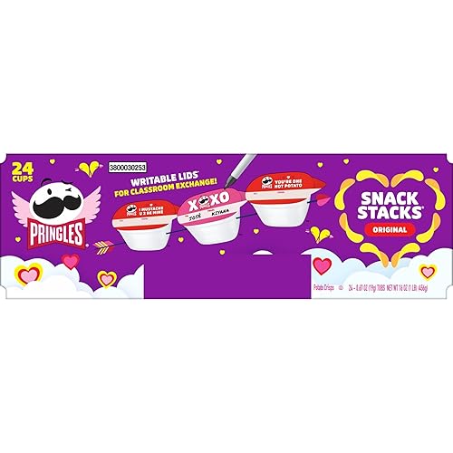 Miniatura 6 de Pringles Potato Crisps Chips, Valentine's Day Snacks, Snack Stacks, Original, 16oz Box (24 Cups)