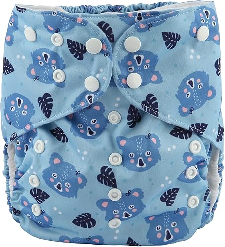 Miniatura 15 de Pañal de tela de 2 a 7 años de edad, bolsillo reutilizable, lavable, para bebés y niños pequeños (lluvia arcoíris) Rainbow Rain,Conejitos de