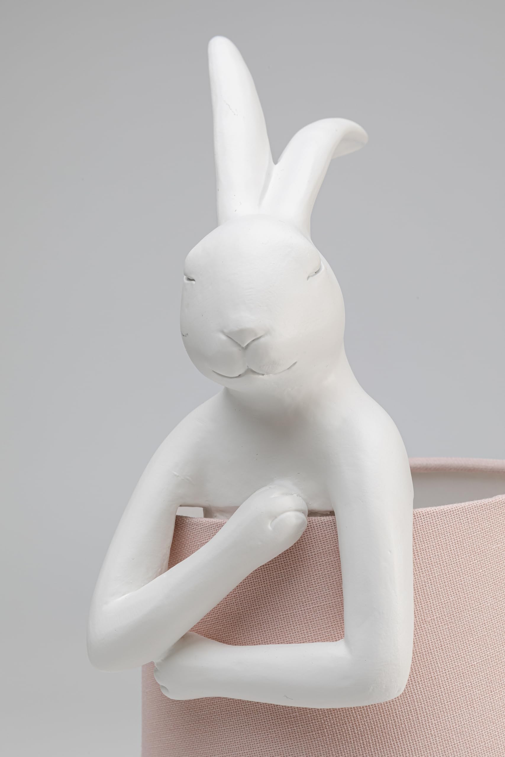 Kare Design Lámpara de Mesa Animal Rabbit, Rosa,Blanco, Lámpara de Conejo, Motivo de Animal, Altura 50cm, Dormitorio y Sala de Estar, sin Bombilla Incluida