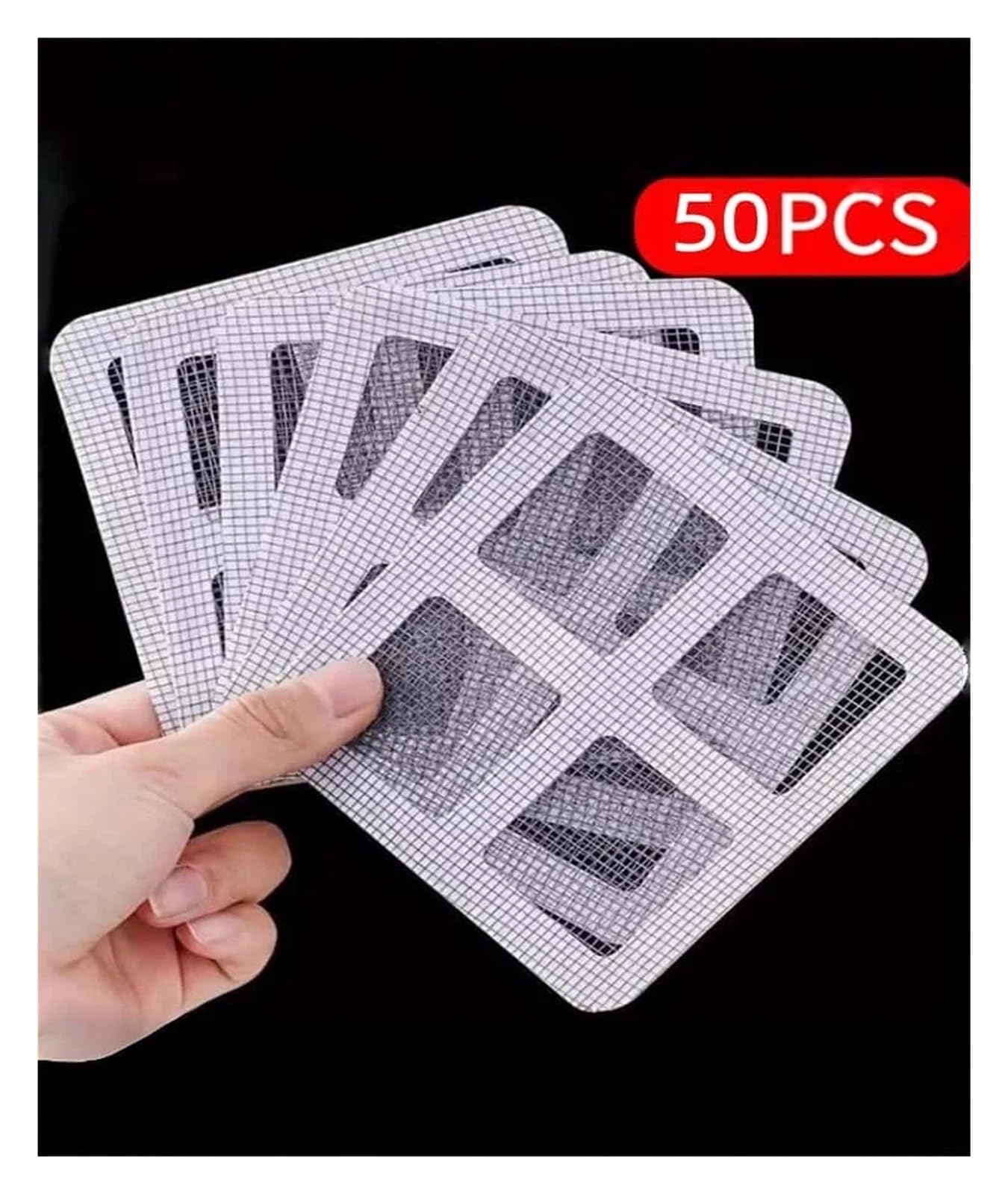 50 adhesivos para desagüe de ducha, filtro de malla para lavabo de baño
