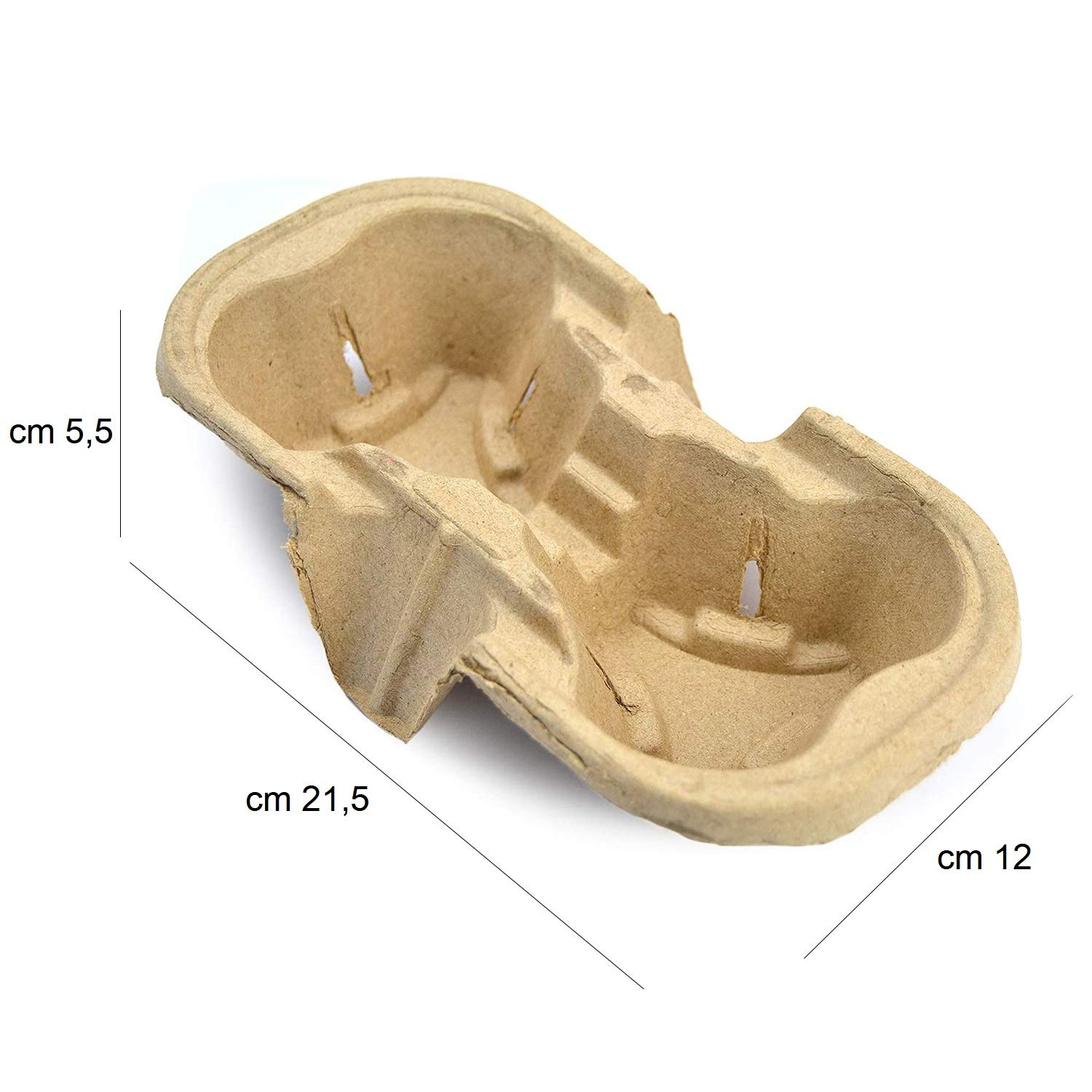 PZ 50 Porta Bicchieri de Cartón CELULOSA para Café 2 Plazas + PZ 50 Porta Bicchieri 4 Plazas Ideales para Llevar Bebidas Calientes