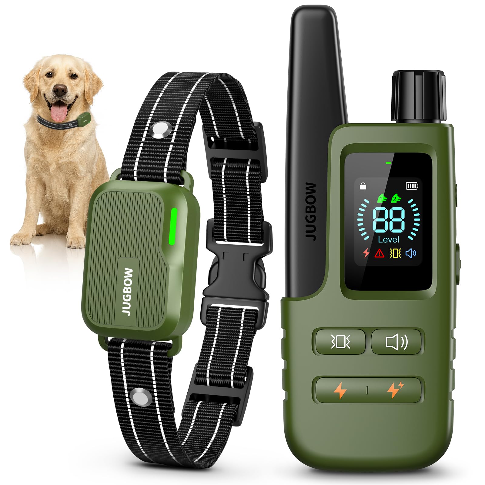 Jugbow Dog Shock Collar - 4500FT Dog Training Collar with Remote, IPX8 Waterproof Electric Dog Collar with 4 Training Modes, Security Lock, Rechargeab
