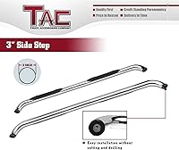 Vista 6 de TAC - Escalones laterales compatibles con Chevy Silverado/GMC Sierra 1500 de 1999-2018 y 2500/3500 extendida/doble cabina de 1999-2019