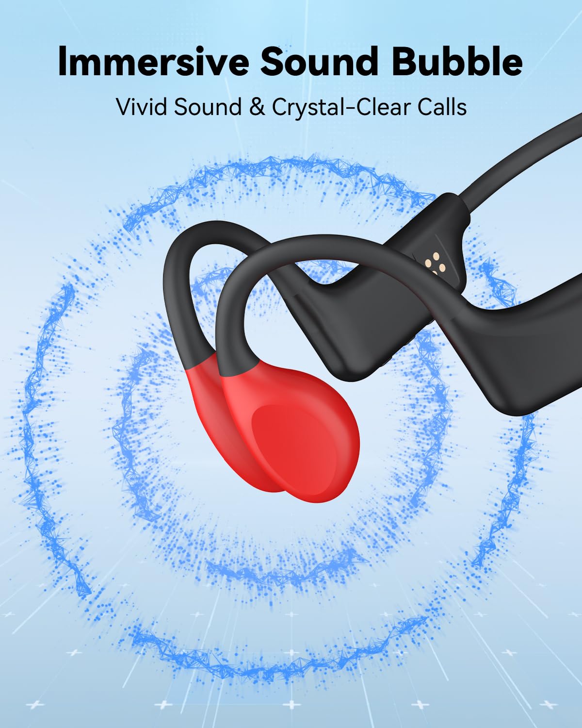 Cuffie Conduzione Ossea Subacquee per Piscina, 8GB MP3-Player Bluetooth 6.0 | 28g Ultra-leggero e silicone morbido per comfort, modalità Bluetooth e MP3, IP68 impermeabile per nuoto Piscina corsa fitness