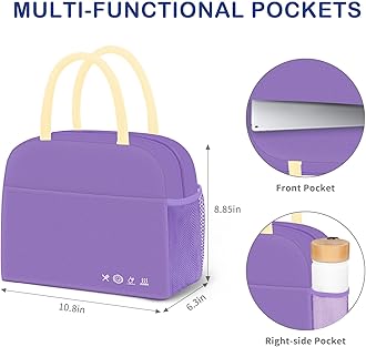 DALINDA Lunch Bag Lunch Box for Women Men Reusable Insulated Lunch Bags for Adults,Leakproof Cute Cooler Lunch Tote Bag, Large Capacity for Work Travel Picnic