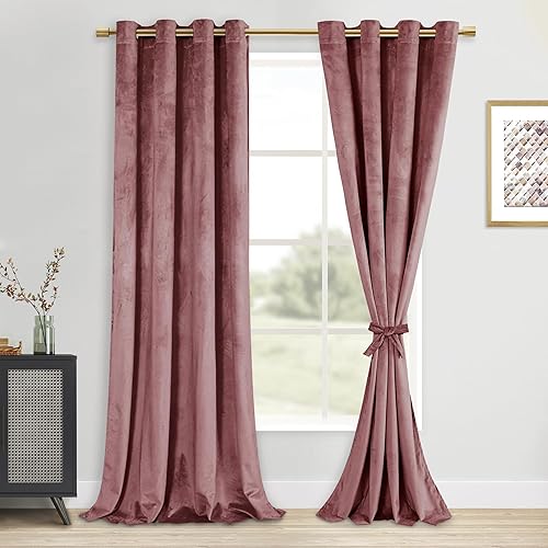 Miniatura 18 de DWCN Cortinas de Terciopelo - Cortinas de Ventana que Oscurecen la Habitación y Bloquean la Luz para Cuarto de Bebé, Dormitorio, Sala de Estar,